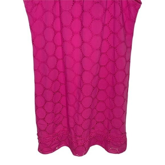 Crown & Ivy Petite PS Pink Eyelet Sundress Sleeveless Cotton Mini Dress - Picture 3 of 13